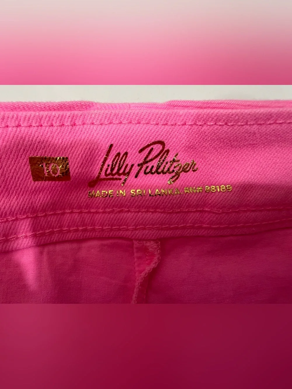 Lilly Pulitzer Colette Pink Denim Skort Skirt Size 10